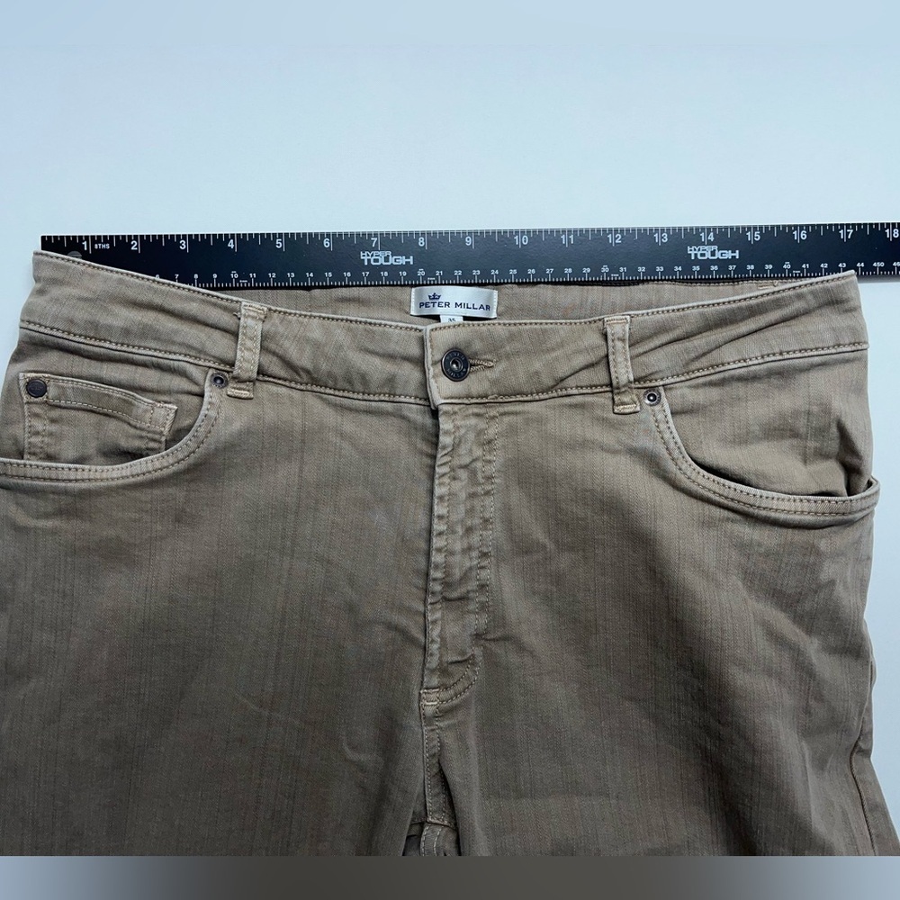 Peter Millar 5 Pocket Pants Mens Size 35x31 Brown Straight Leg Stretch Golf - Picture 5 of 16